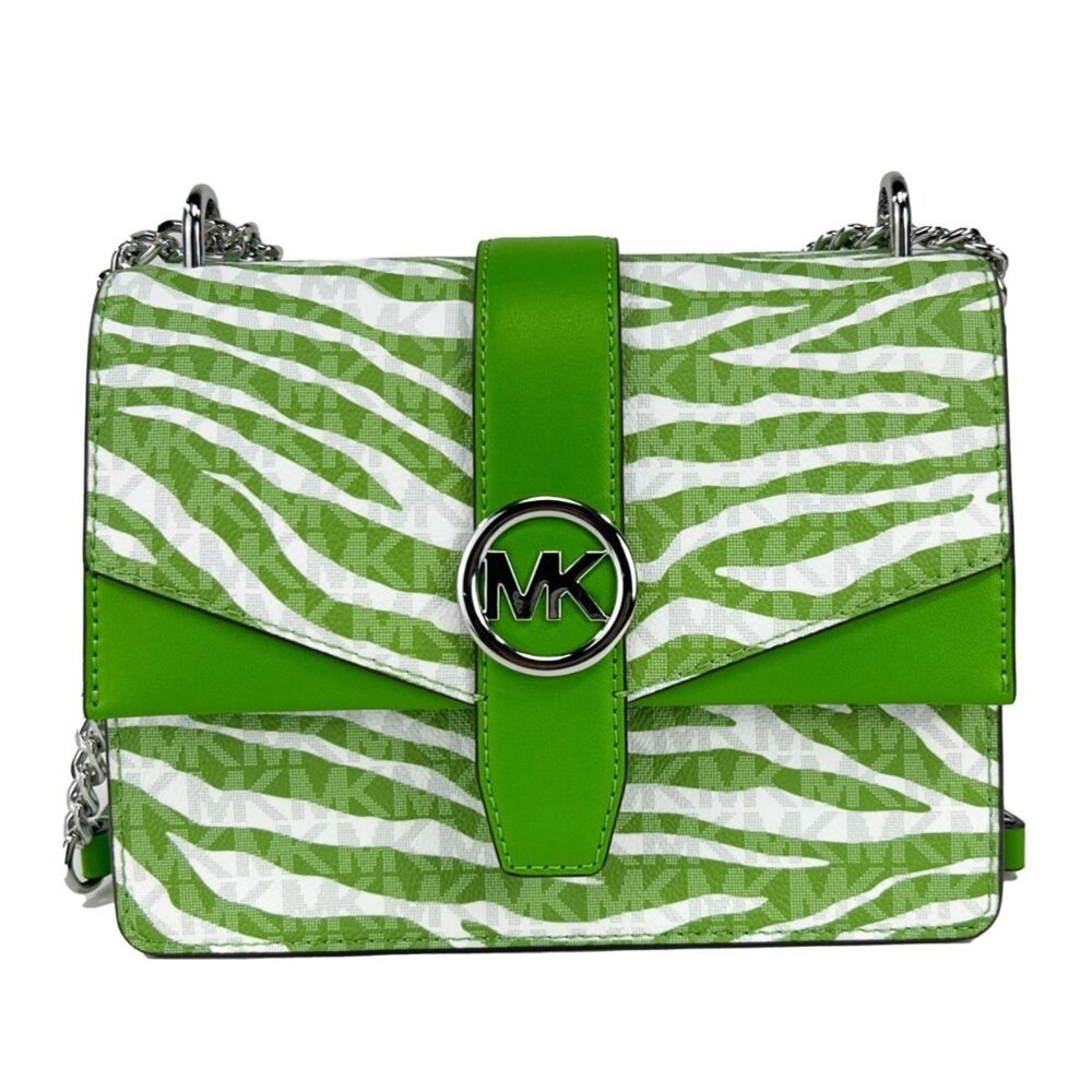 NEW Michael Kors Greenwich Small Shoulder Flap Crossbody Bag Vert Jungle Purse